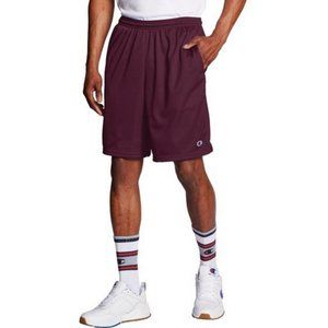 Champion Men's Long Mesh 9-Inch Shorts with Pocket